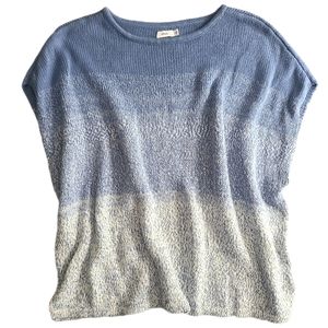 VINCE Blue Ombre Heathered Luxe Knit Sleeveless Sweater Vest EUC Large